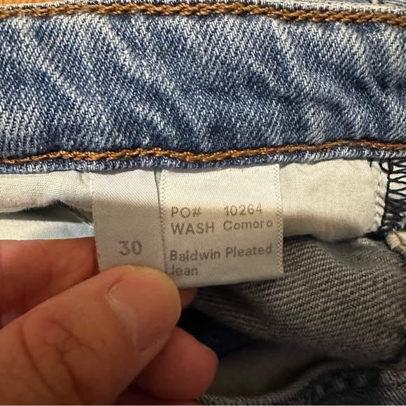 Reformation Blue Baldwin Pleated Jeans Size 30 - Picture 6 of 9